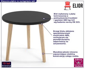 Minimalistyczny stolik kawowy czarny blat - Industo