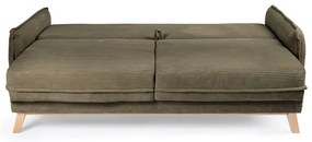 Zielona sztruksowa rozkładana sofa 218 cm Tori – Bonami Selection