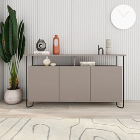 Szarobeżowa niska komoda 130x80 cm Dilly – Marckeric
