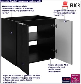 Czarna szafka dwudrzwiowa łazienkowa 60 cm S7-S19