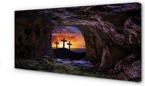 Fotoobraz na płótnie Krzyże o Zachodzie Słońca