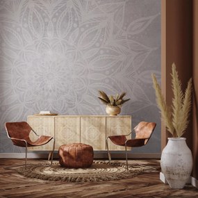 Fototapeta - Mandala na betonowej ścianie (196x136 cm)