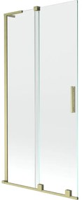 Mexen Velar L parawan nawannowy 2-skrzydłowy rozsuwany 95 x 150 cm, transparent, złoty szczotkowany - 896-095-003-01-55