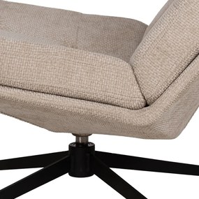 Beżowy obrotowy fotel z tkaniny szenilowej – Ixia
