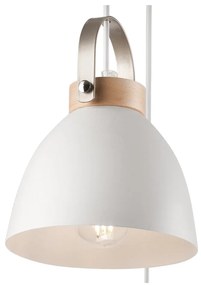 Biała lampa wisząca z metalowym kloszem ø 37 cm Danielle – LAMKUR