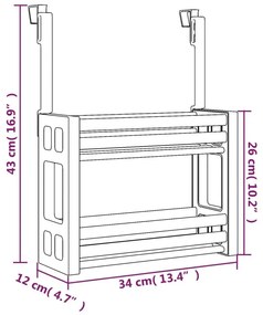 Aluminiowy zawieszany organizer kuchenny - Shira