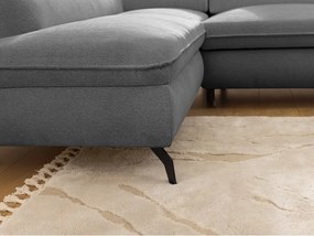 Szary narożnik z tkaniny szenilowej (lewostronny/w kształcie litery L) Marbeya – Ropez