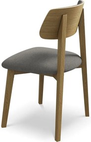 Szare krzesło z litego drewna Niu – Makamii