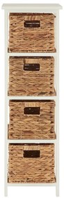Biały/naturalny regał łazienkowy z litego drewna paulowni 32x100 cm Padstow – Premier Housewares