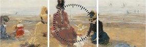 Obraz - Eugène Boudin, On the Beach, Trouville, reprodukcje (z zegarem) (90x30 cm)