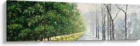 Obraz - Zima kontra lato (170x50 cm)