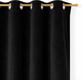 Zasłona gotowa welurowa na przelotkach 140x250 CZARNA velvet Virella