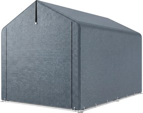 Outsunny Namiot Garażowy 2,2 x 1,6 m Wodoodporny Namiot na Narzędzia z Drzwiami na Zamek Stalową Ramą, UV-Odporny Ciemnoszary | Aosom PL