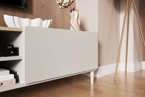 Szafka RTV Elivo 220 cm na nóżkach - kaszmir / dąb olejowany