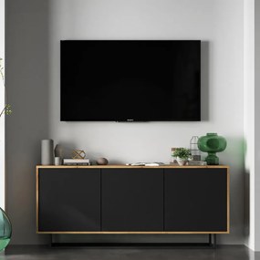 Trzydrzwiowa komoda w stylu loft Apollo 39 dąb wotan/czarny