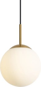 Lampa wisząca Art Deco złota ze szkłem opalowym IP44 - Flore