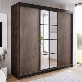 Szafa przesuwna z lustrem BARI 1 jesion ciemny 250