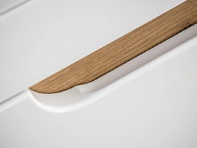 Wisząca szafka podumywalkowa 80 cm, Aruba 821 FSC, dąb craft złoty/biały połysk
