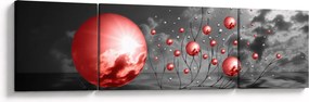 Obraz czerwonych kul (170x50 cm)