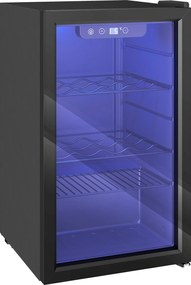 HOMCOM Chłodziarka do wina na 24 butelki, 68 litrów pojemności, 4-16°C, stojąca lodówka na napoje, piwo i wino z szklanymi drzwiami, czarna | Aosom PL