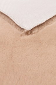 Dywan Futrzany Beżowy 60x90 cm Włochaty Miękki Dekoracyjny Antypoślizgowy