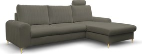 Masseno Narożnik VERONA z funkcją spania i pojemnikiem na pościel Narozniki L, Rozkładana sofa - Szary, LOFT 22