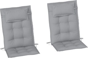 Outsunny Zestaw 2 poduszek na leżak ogrodowy Odporne na wodę 50x116x5 cm, Jasnoszary