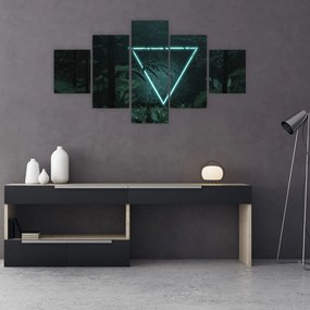 Obraz - Neonowy trójkąt w dżungli (125x70 cm)