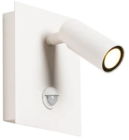 Zewnetrzna Kinkiet / Lampa scienna zewnętrzny biały z czujnikiem ruchu LED IP54 - Simon Nowoczesny Oswietlenie zewnetrzne