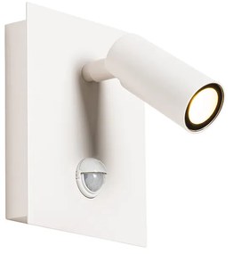 Zewnetrzna Kinkiet / Lampa scienna zewnętrzny biały z czujnikiem ruchu LED IP54 - Simon Nowoczesny Oswietlenie zewnetrzne