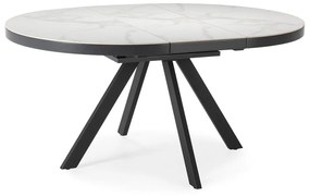 Okrągły rozkładany stół z dodatkowym blatem z ceramicznym blatem ø 120 cm Bela – Marckeric