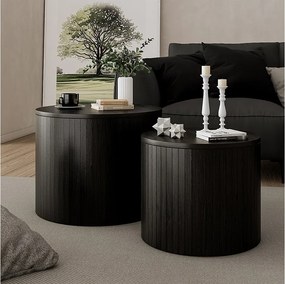 Zestaw stolików kawowych dąb/czarny 48x48x38 tavilo