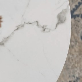 Stolik Kawowy CLIFF 53 cm Biały Marmur/Złoty Nowoczesny Glamour