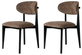 Zestaw krzeseł do jadalni Lionte Brown and Black, 2 szt.