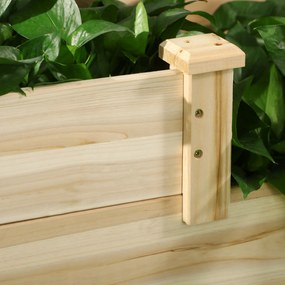 Outsunny Łóżko Ogrodowe 3-Stopniowe Drewniane Schodki na Rośliny Balkonowe Wysokie Łóżko Świerkowe | Aosom PL