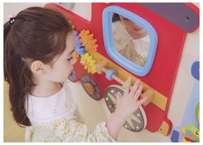 Viga drewniana tablica sensoryczna-manipulacyjna edu pociąg