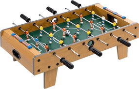 HOMCOM zestaw do piłkarzyków, stół kicker, kompaktowa drewniana konstrukcja, 2 piłki, liczniki punktów, brązowy