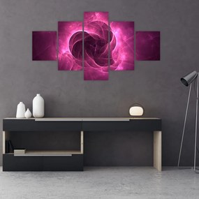 Obraz nowoczesnej różowej abstrakcji (125x70 cm)