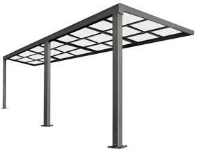 Pergola przyścienna z rozsuwanym dachem - 18 m² - antracytowy - IZEDA