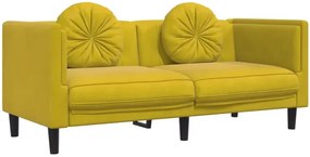 Aksamitna żółta sofa do salonu - Erim 4X