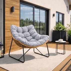 Fotel Wypoczynkowy Ogrodowy FIN na Płozach Szary Nowoczesny