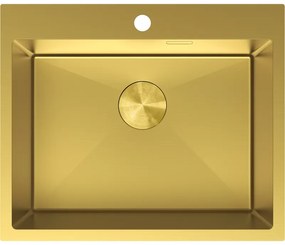 Mexen Solix zlewozmywak stalowy 1-komorowy 600 x 500 mm, złoty - 6408601000-55