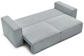 Jasnoszara sztruksowa rozkładana/ze schowkiem sofa 244 cm Chelsea – Bobochic Paris