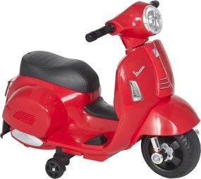 VESPA Elektryczny Motocykl Dla Dzieci Pojazd Elektryczny 3-6 Lat Czerwony Bezpieczna Przygoda | Aosom PL