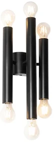 Kinkiet / Lampa scienna Art Deco czarny 6-punktowy - Tubi ArtDeco Oswietlenie wewnetrzne
