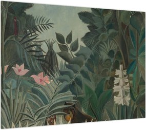 Obraz na szkle - Henri Rousseau, The Equatorial Jungle, reprodukcje (70x50 cm)