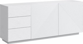 Komoda Asha 167 cm dwudrzwiowa z szufladami - biały mat