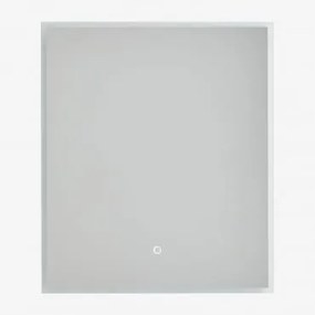 Prostokątne Lustro Ścienne Do Łazienki Z Oświetleniem Led I Funkcją Przeciwmgielną Riben ↔︎ 60 Cm - Sklum