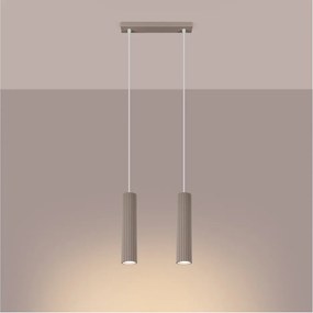 Szarobrązowa metalowa lampa wisząca Gleam – Sollux
