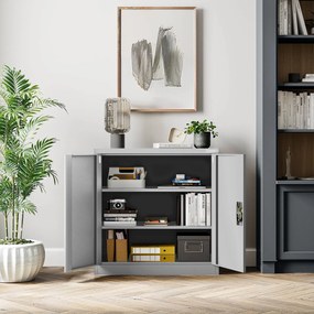 Szafka na segregatory zamykana BEATA, 900 x 930 x 400 mm, szara